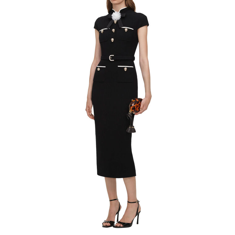 Wool Crepe Midi Dress image number null
