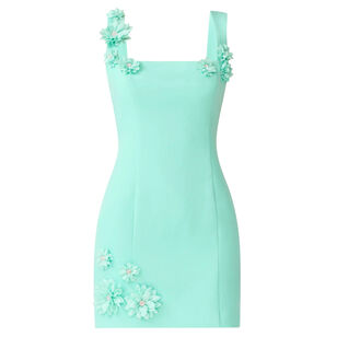 Sleeveless Trompe 3D Floral Mini Dress