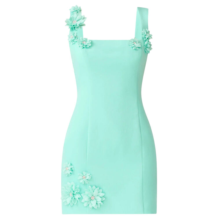 Sleeveless Trompe 3D Floral Mini Dress image number null