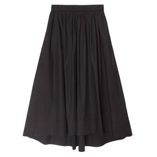 Gwynn Poplin Pleated Pull-On Midi Skirt