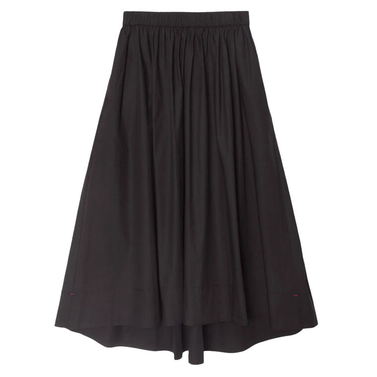 Gwynn Poplin Pleated Pull-On Midi Skirt image number null