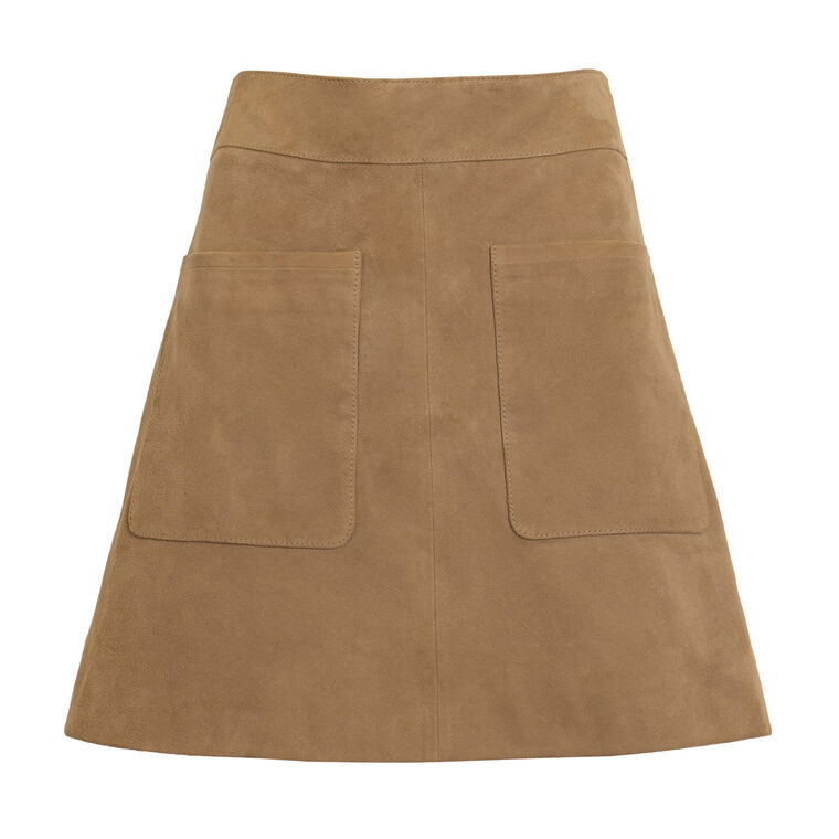 Fran Patch Pocket Suede Mini Skirt image number null