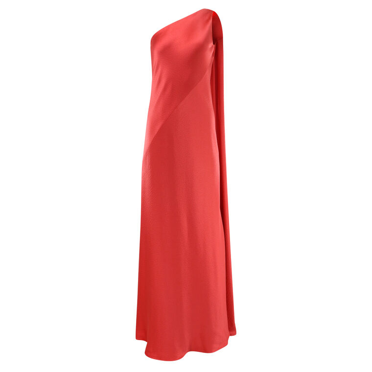 Hammered Satin One Shoulder Gown image number null