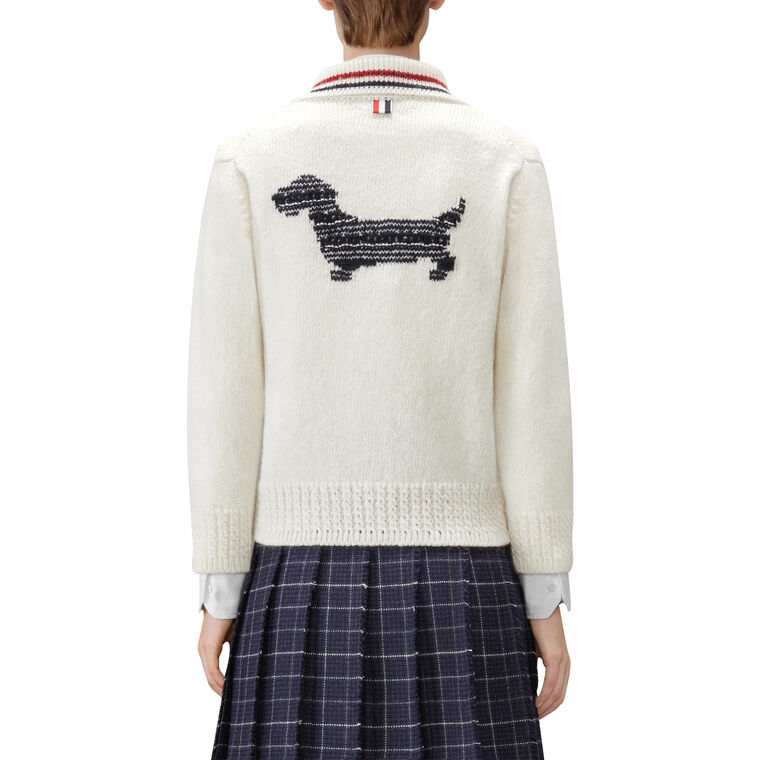 Hector Pointelle Intarsia Polo Cardigan image number null