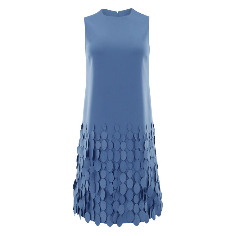 Jewel Neck Arak Sheath Dress With Mini Disc Hem image number null