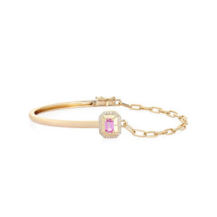 Pink Sapphire Bangle and Link Bracelet