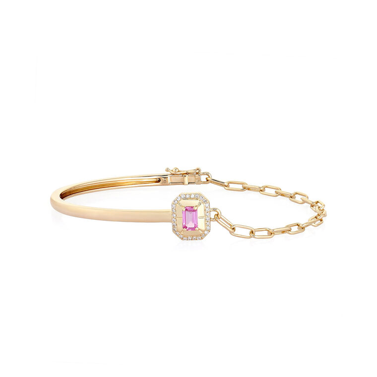 Pink Sapphire Bangle and Link Bracelet image number null