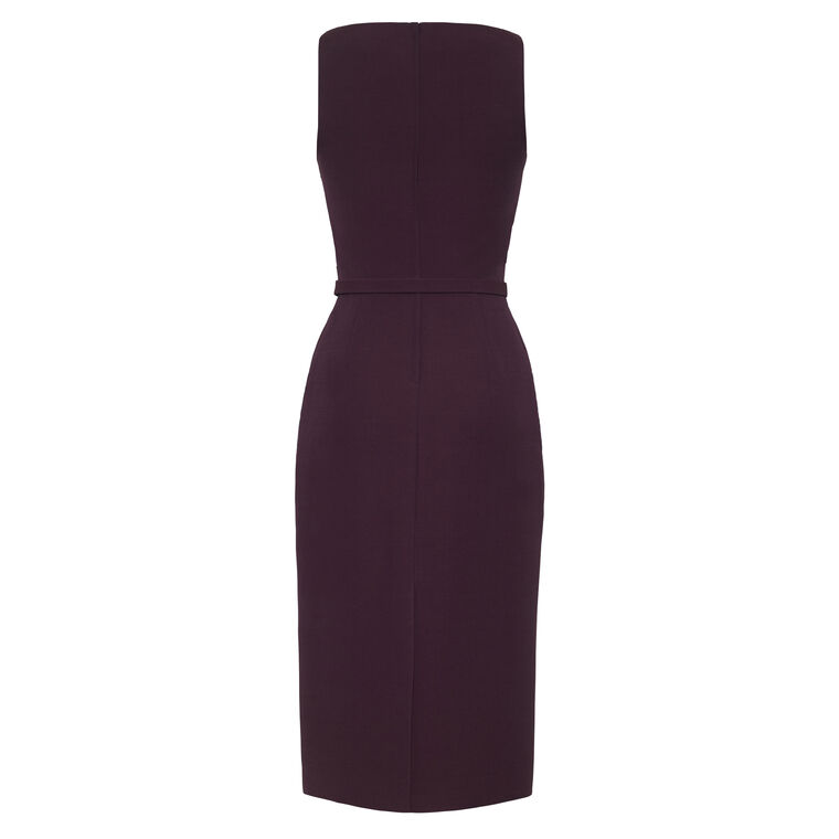 Annette Sleeveless Belted Midi Dress In Silk Wool image number null