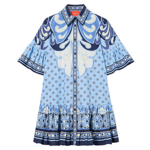 Choux Fluted Sleeve Mini Dress