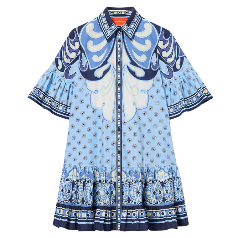 Choux Fluted Sleeve Mini Dress image number null