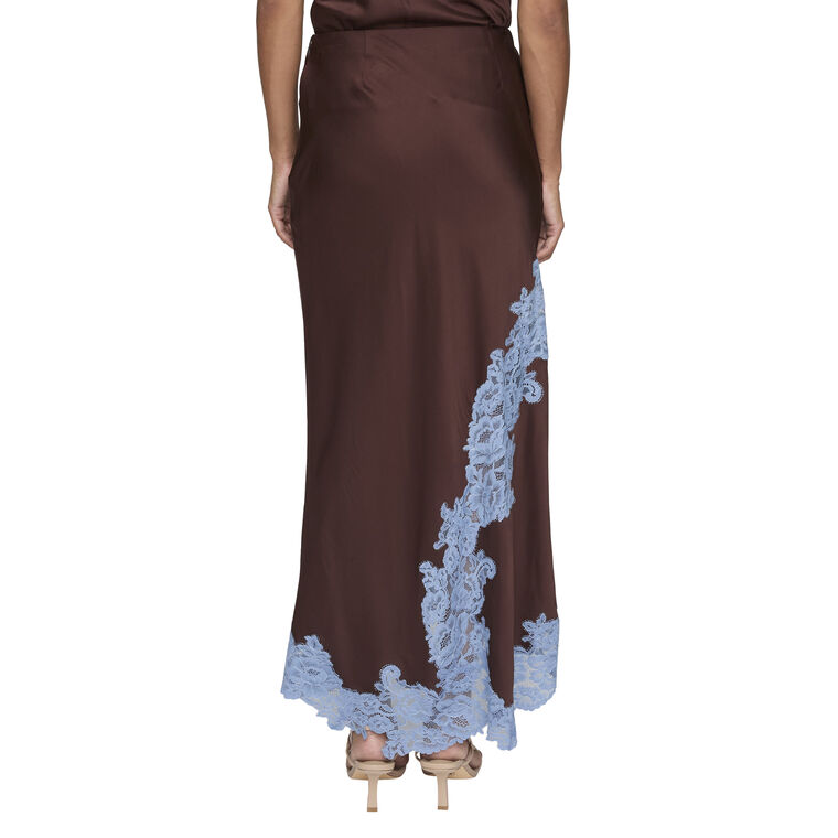 Olivia Satin And Lace Midi Skirt image number null
