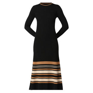 Landon Long Sleeve Ribbed Knit Midi Dress
