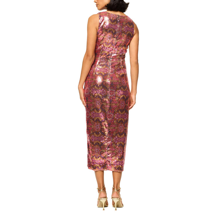 Nakia Stretch Sequin Slit Dress image number null