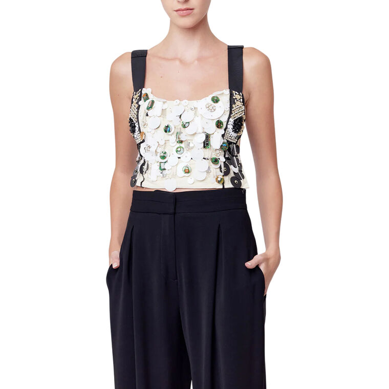 Electric Sleeveless Embroidered Crop Top image number null