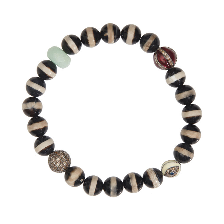 Agate Stripe Beaded Bracelet image number null