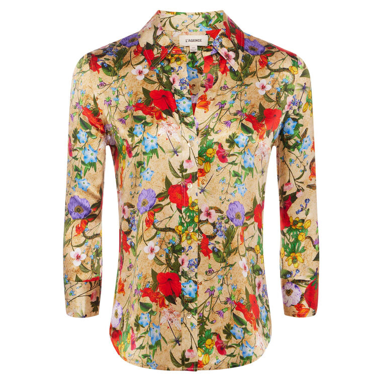 Dani 3/4 Sleeve Silk Blouse image number null