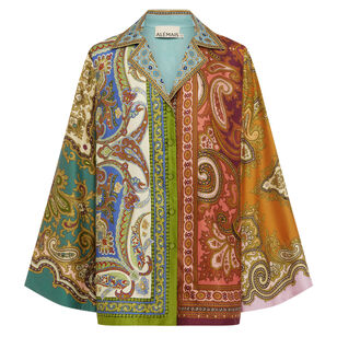 Clemenza Spliced Silk Shirt