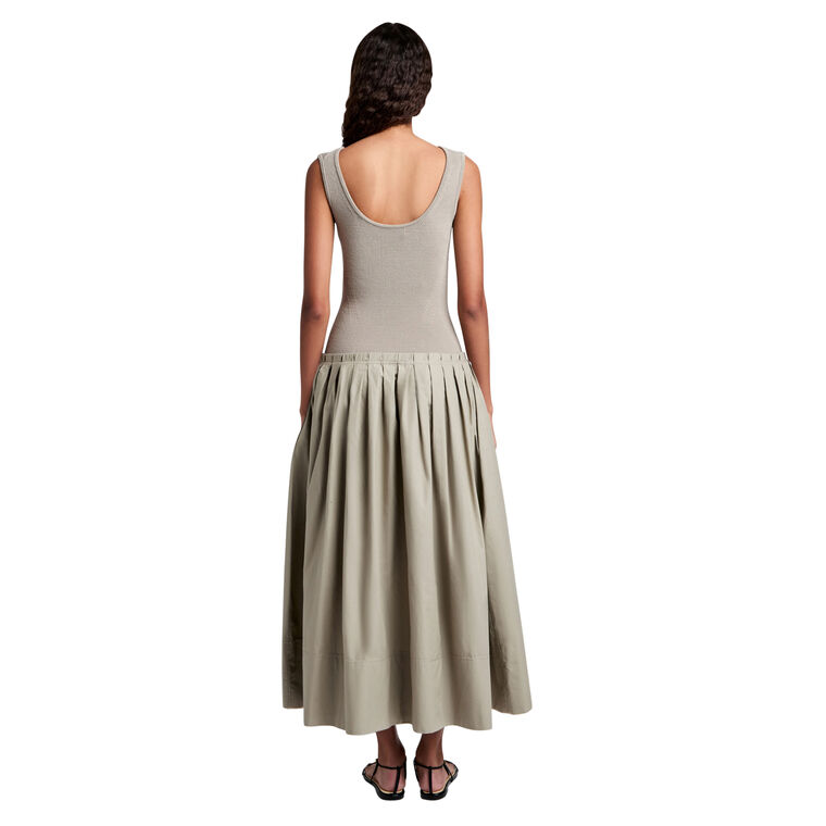 Tori Sleeveless Knit Midi Dress In Brushed Poplin image number null