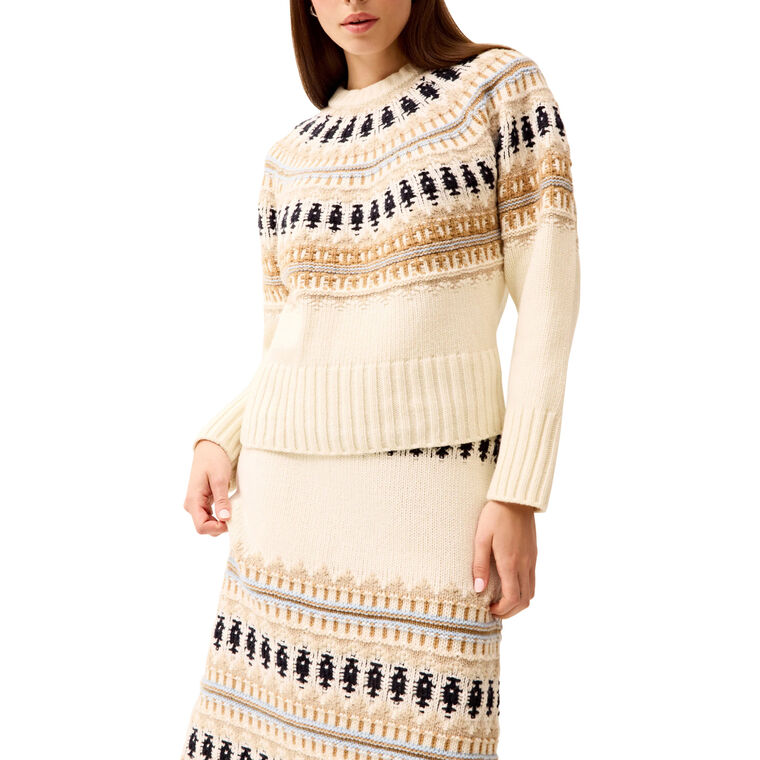 Dion Long Sleeve Fair Isle Pullover Sweater image number null