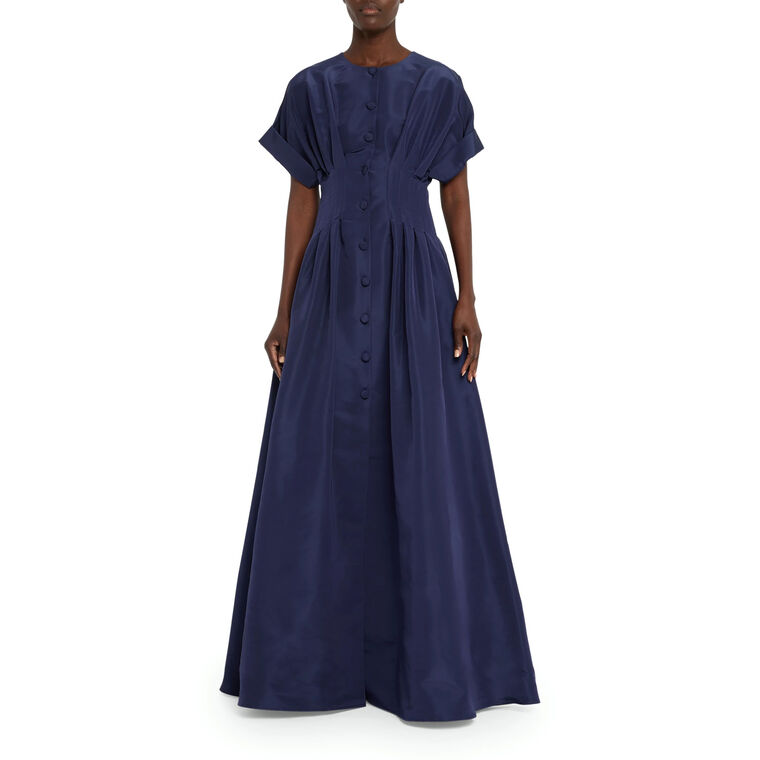 Corset-Waist Button-Front Gown image number null