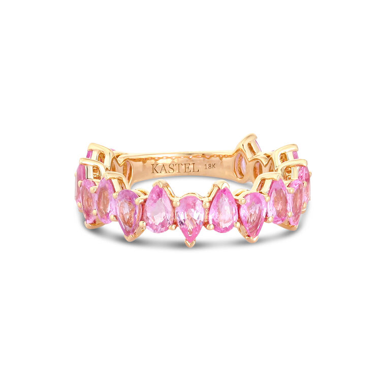 Pink Sapphire Semi Eternity Ring image number null