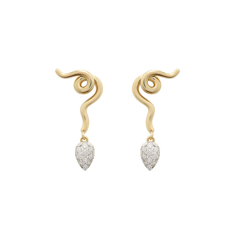 Vine Pave Drop Earrings image number null