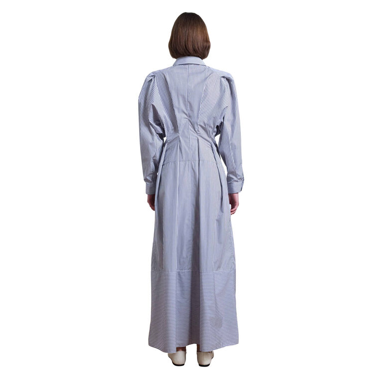 Vessel Cotton Double Stripe Long Sleeve Maxi Dress image number null