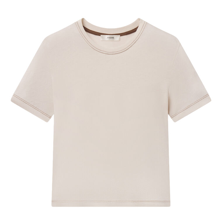 The Contrast Stitch Baby Tee image number null