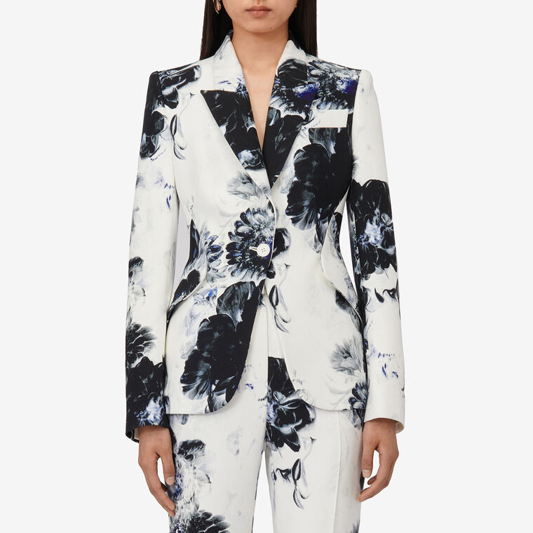 Chiaroscuro Peak Shoulder Print Jacket image number null