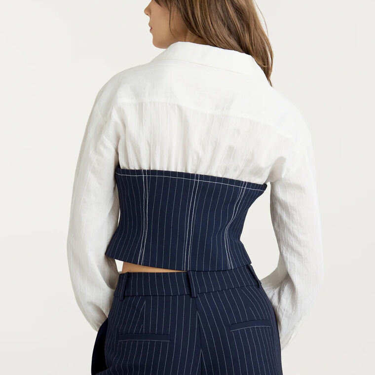 Levina Pinstripe Corset Top image number null
