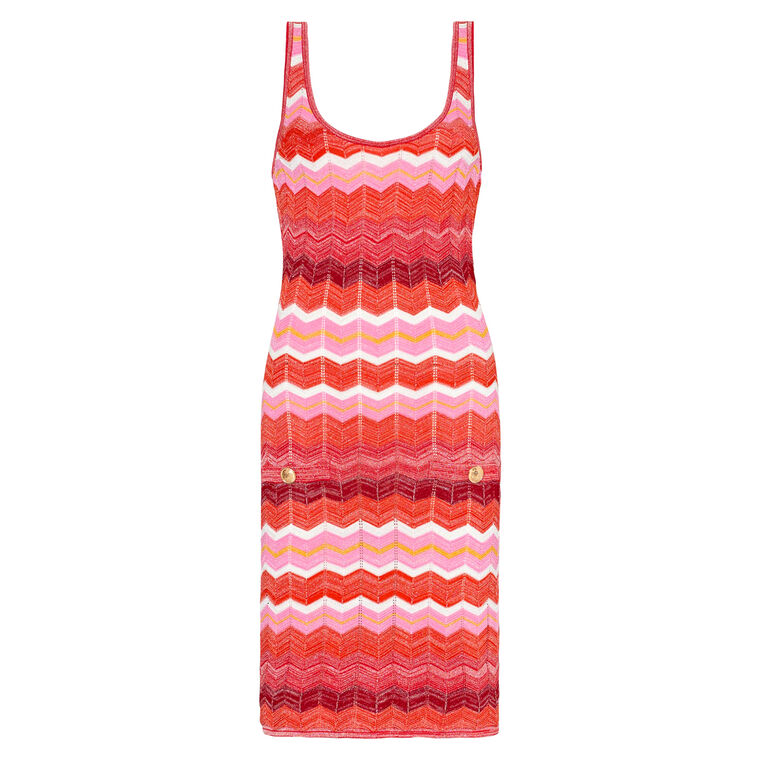 Multi Zig Zag Tank Mini Dress image number null