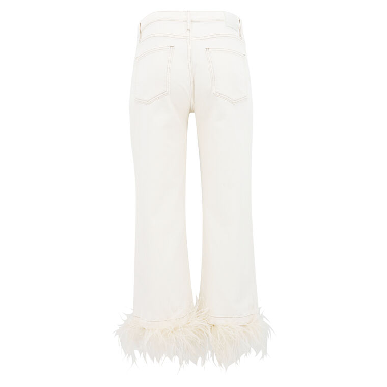 Jude High Rise Crop Feather Embellished Jean image number null