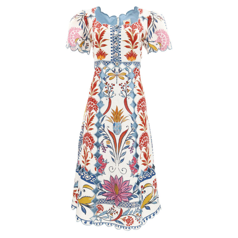 Romantic Short Sleeve Midi Dress image number null