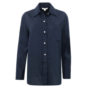 
Linen Easy Button-Front Shirt