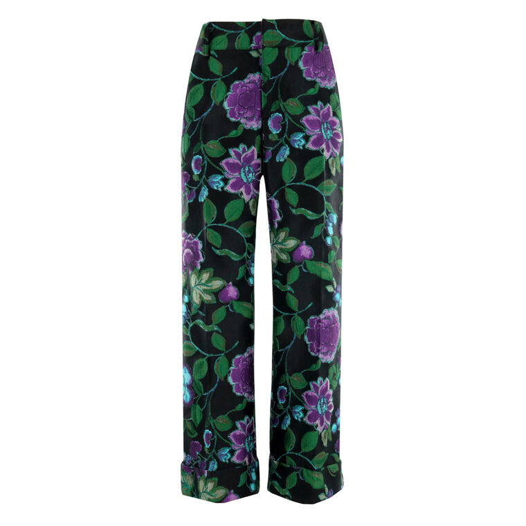 Hendrix Floral Jacquard Pants image number null