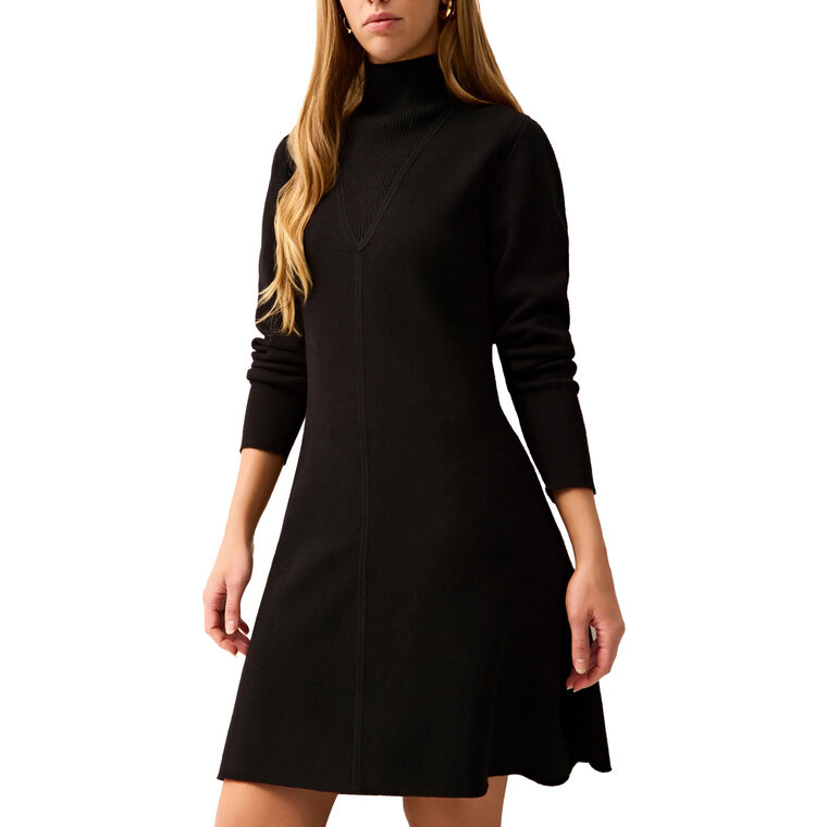 Brantley Long Sleeve Knit Turtleneck Mini Dress image number null