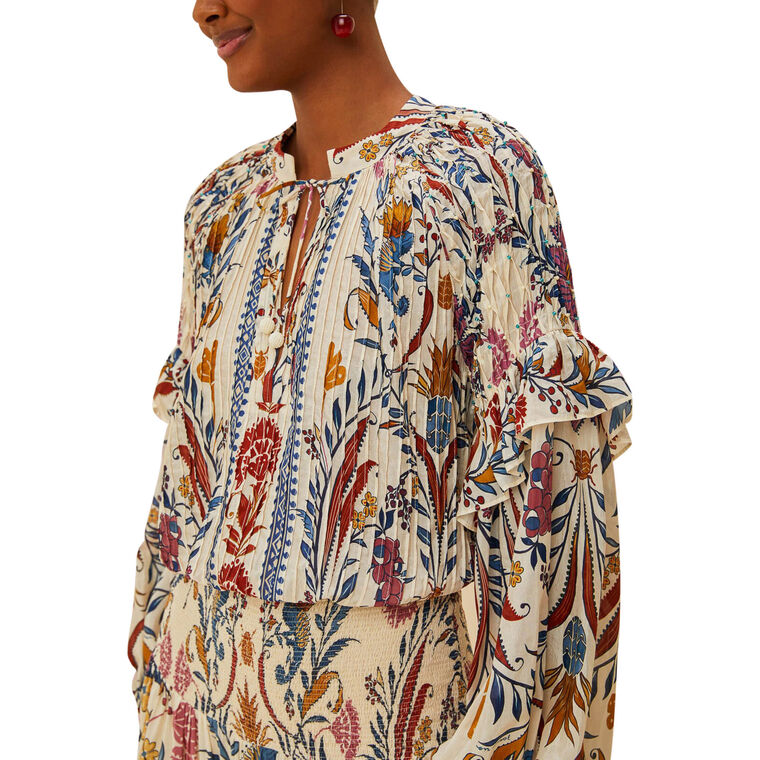 Romantic Lightness Long Sleeve Ruffle Blouse image number null