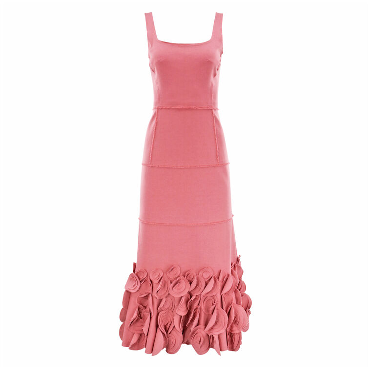 Demina Sleeveless Geometric Applique Midi Dress image number null