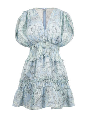 Ruth Floral Linen-Blend Dress