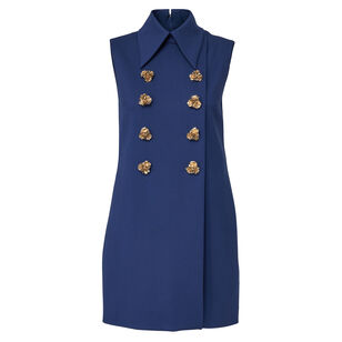 Sleeveless Double Breasted Shift Mini Dress