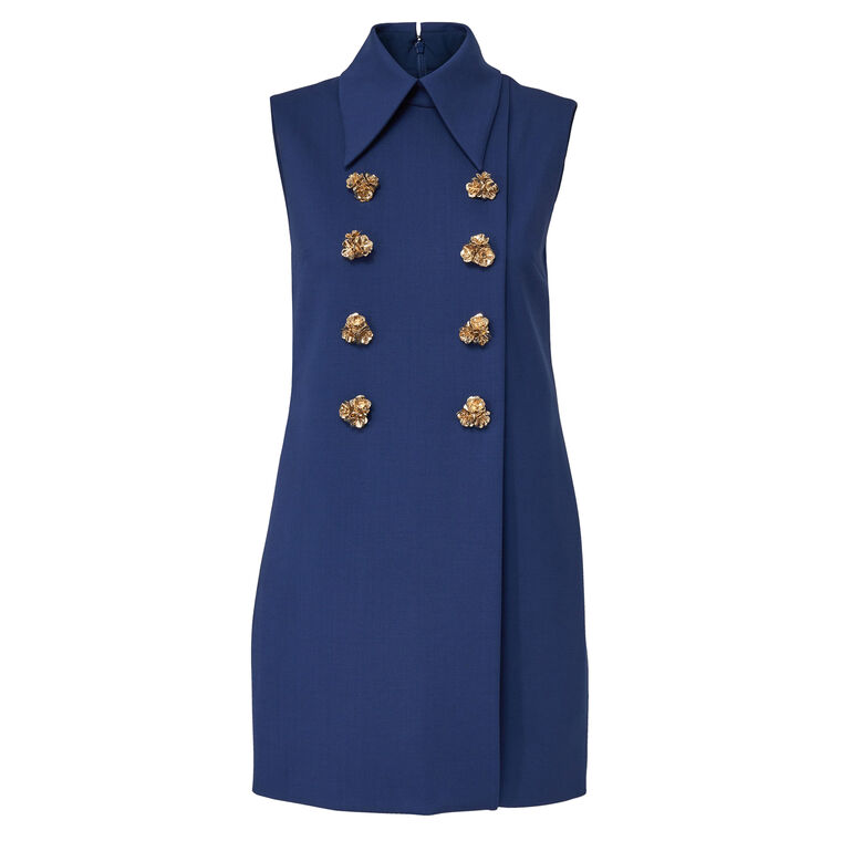 Sleeveless Double Breasted Shift Mini Dress image number null