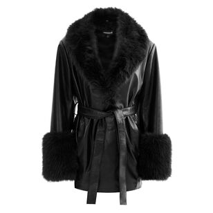 Rosabella Recycled Leather Mid-Length Coat