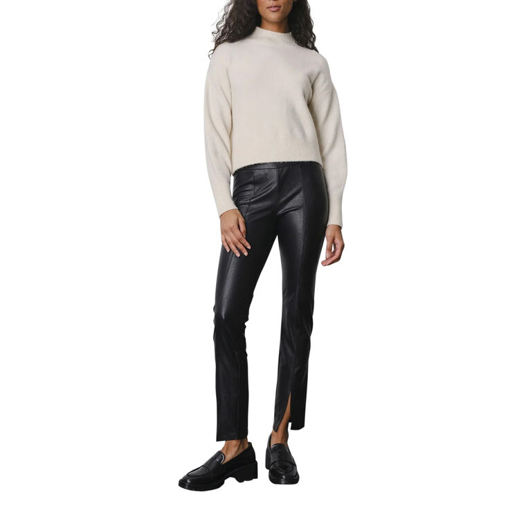 Max Front Slit Vegan Leather Pant image number null