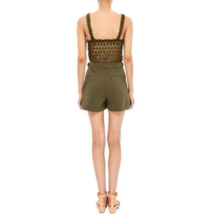 Kira Side-Tab Pleated Cotton Short image number null