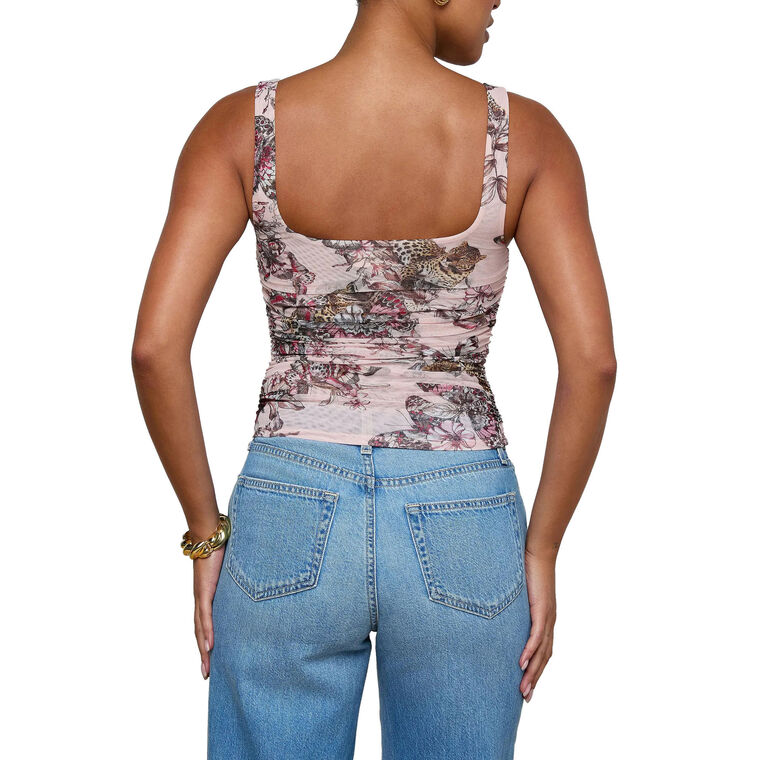 Rasha Shirred Mesh Tank Top image number null