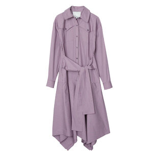 Striped Belted Shirt Dress
