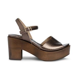 Danila Metallic Wooden Platform Sandal