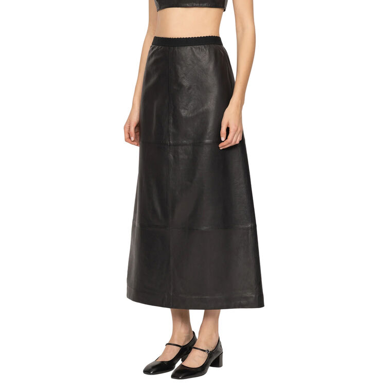 Lucie Leather Midi Skirt image number null