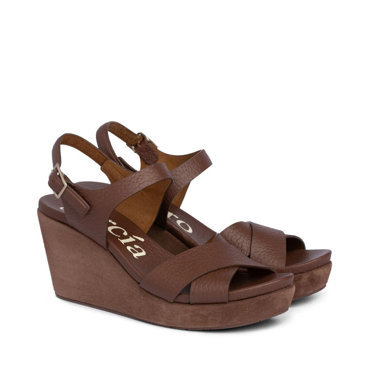 Aleyda Criss Cross Midi Wedge Sandal image number null