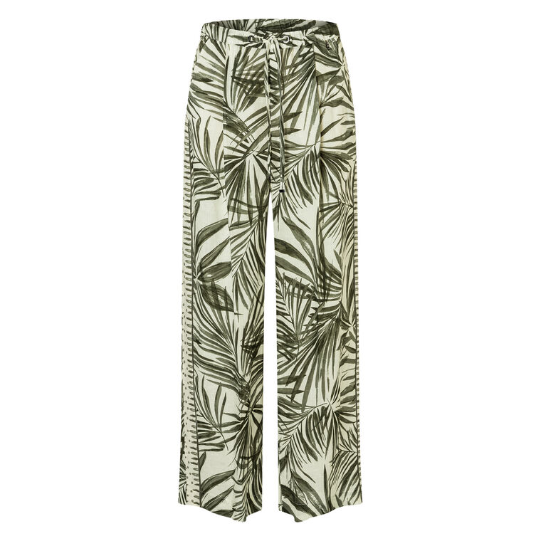 Gina Straight-Leg Printed Linen Pant image number null